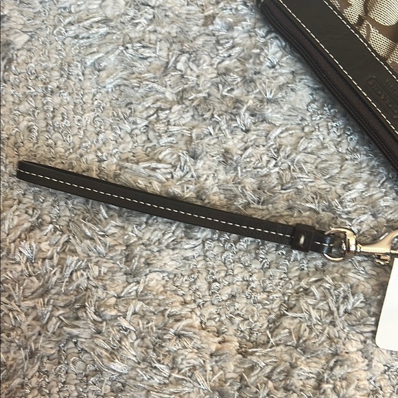 Coach Brown and Tan Clutch with Signature Pattern - Picture 3 of 5